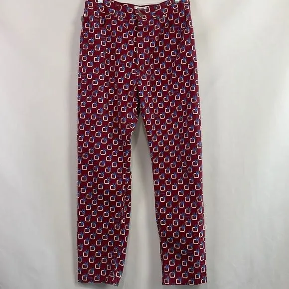 Moschino Rare Vintage Logo Wine Print Jeans