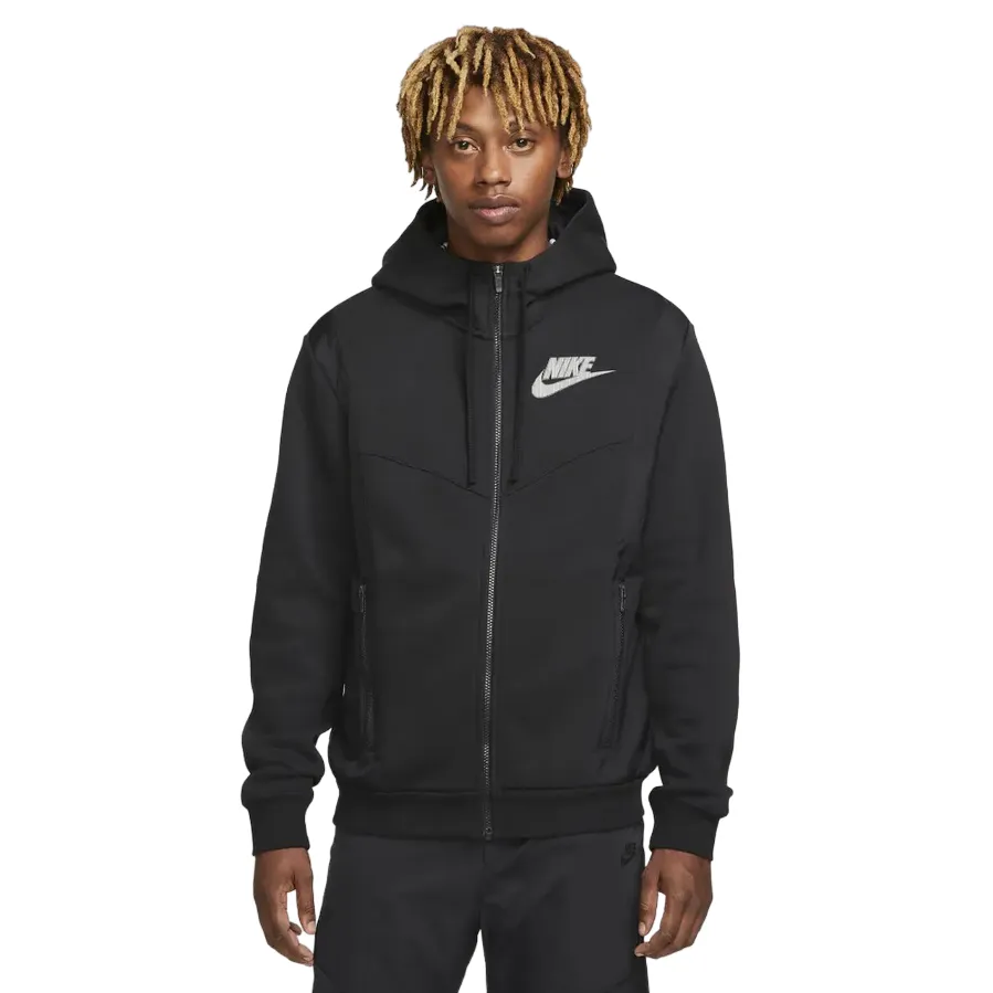 Nike Men's Hybrid Full Zip Hoodie DO7228-010 Black