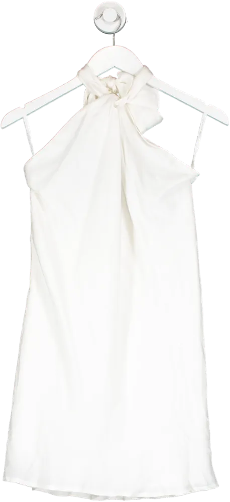 one mile White Mandy Mini Halter Dress UK 10