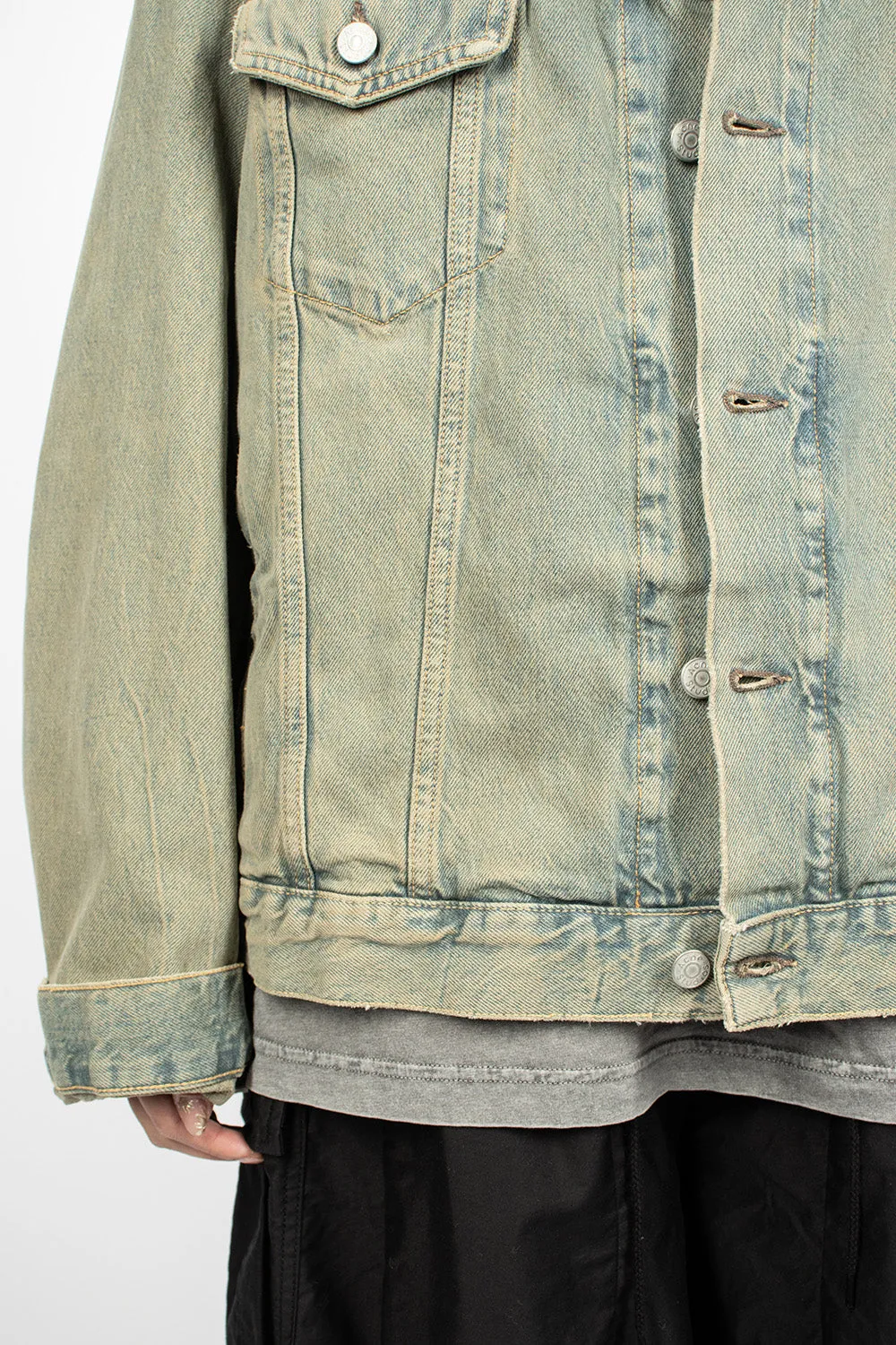 Oversized Denim Jacket Blue/Beige