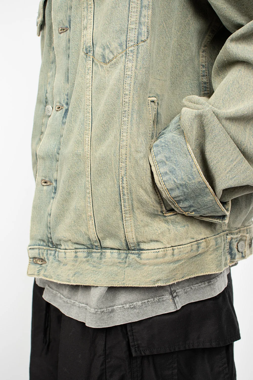 Oversized Denim Jacket Blue/Beige