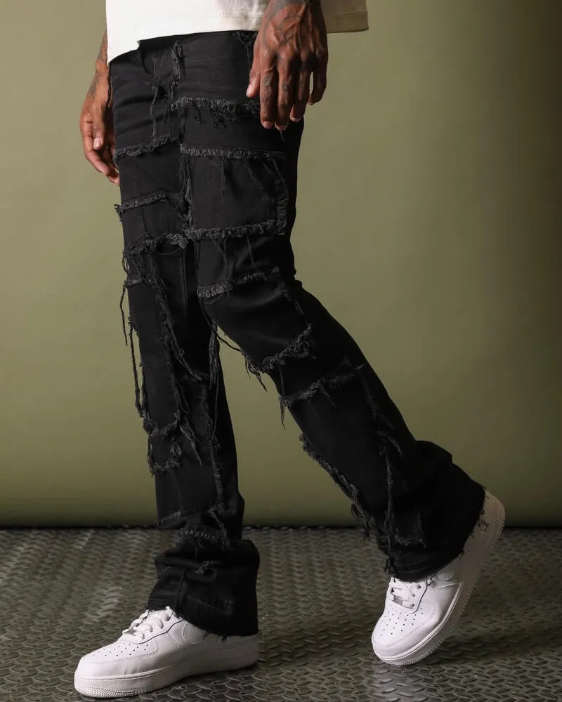 Sure! Heres an optimized title for the e-commerce product:

Stylish Stacked Denim Jeans for a Trendy Look - Comfortable Fit and Premium Quality