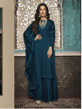 Peacock Georgette Suit UK Next Day