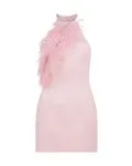 PF24DK19D Crystal feather halter dress