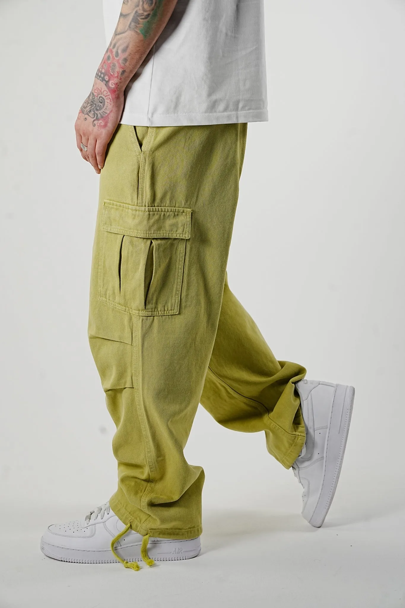 R11 Wide Fit Mustard Cargo Pants