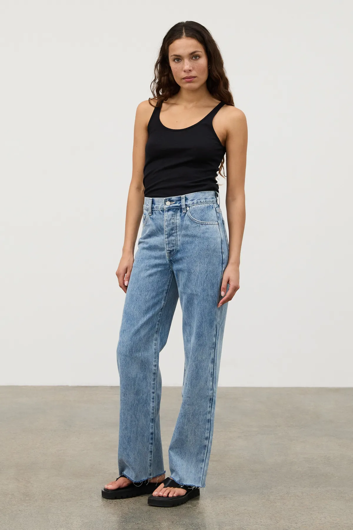 Recycled Cotton Mid Rise Jean - Mid Blue