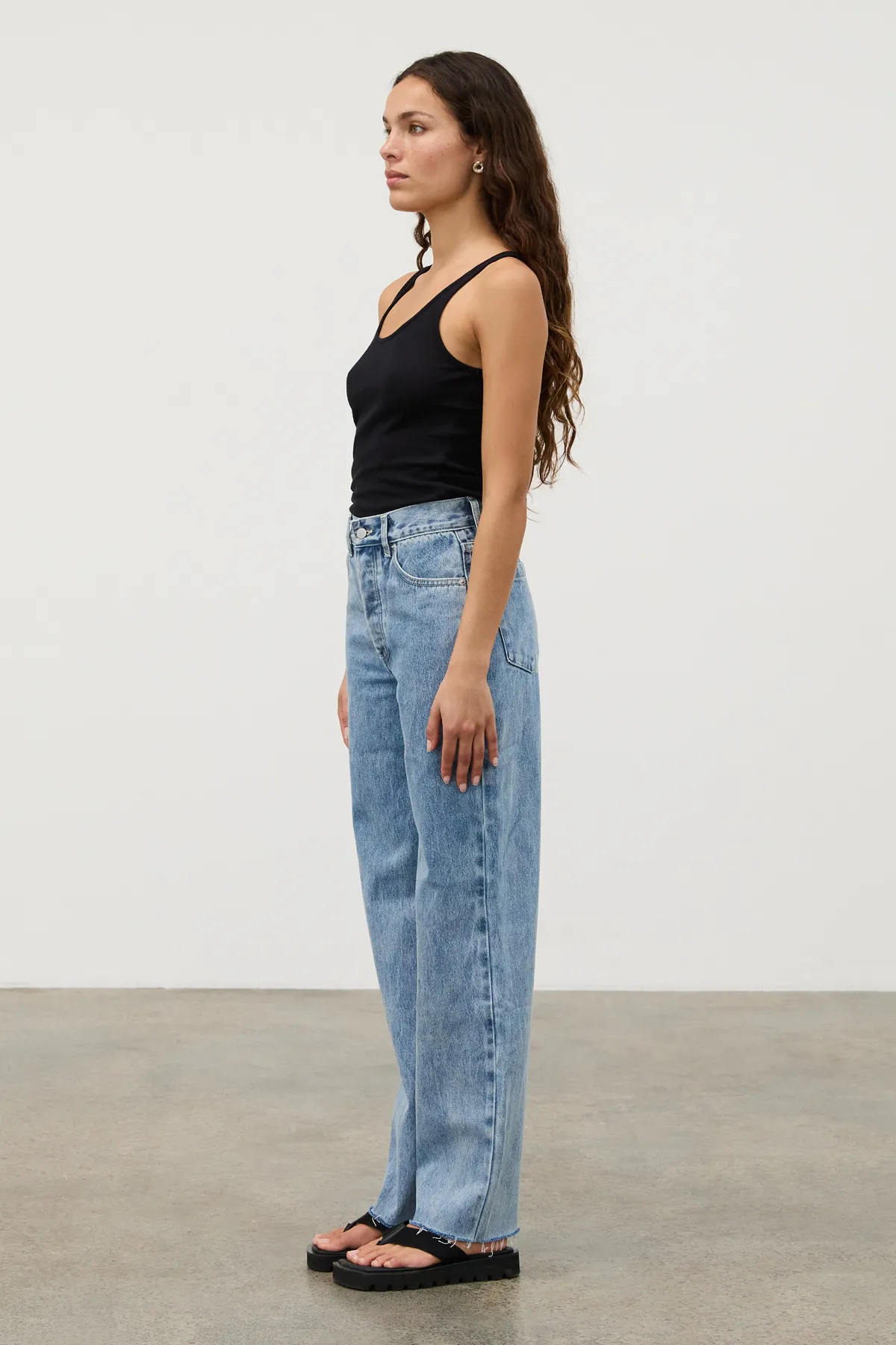 Recycled Cotton Mid Rise Jean - Mid Blue