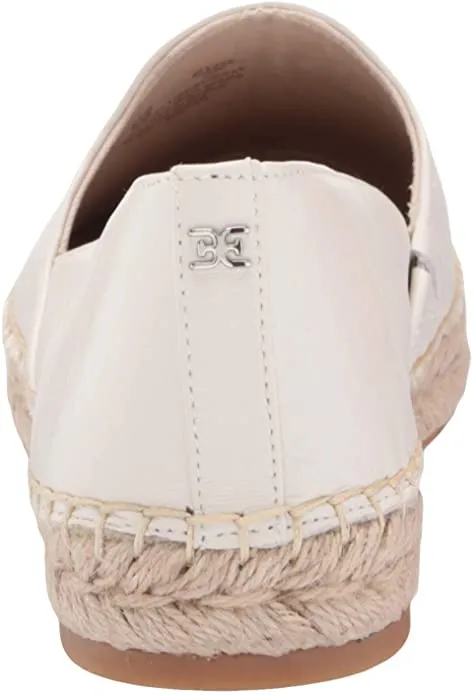 Sam Edelman Kesia Bright White Slip On Round Toe Espadrille Flat Loafers