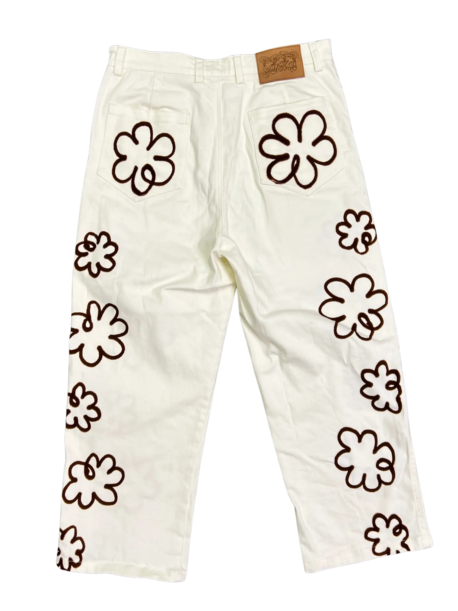 Size 12 - Suku Cream Relaxed Hand Drawn Pants