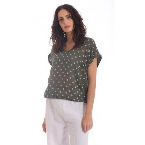 Talia Benson Khaki Spot T Shirt