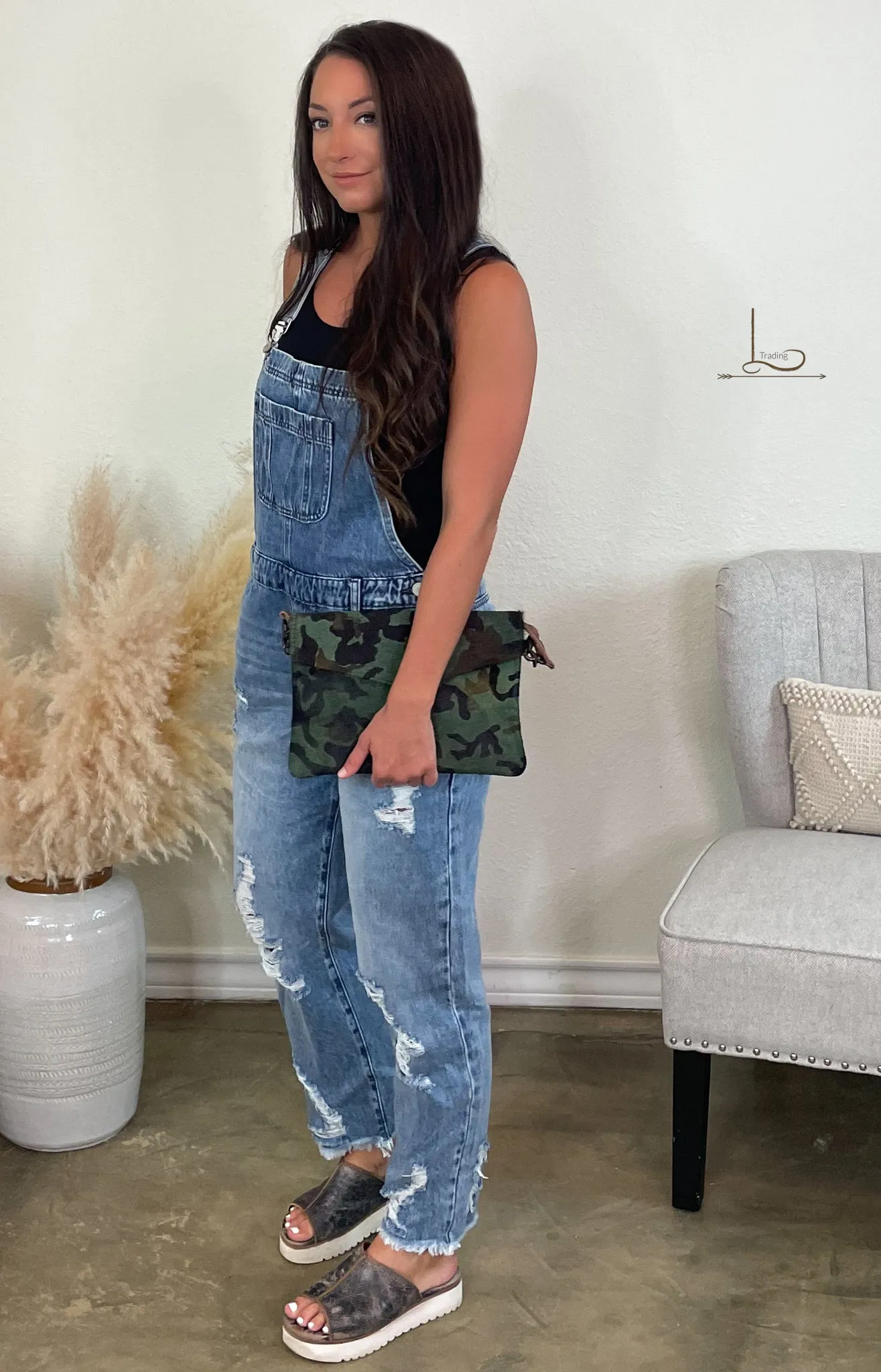 The Giddings ~Distressed Denim Overalls