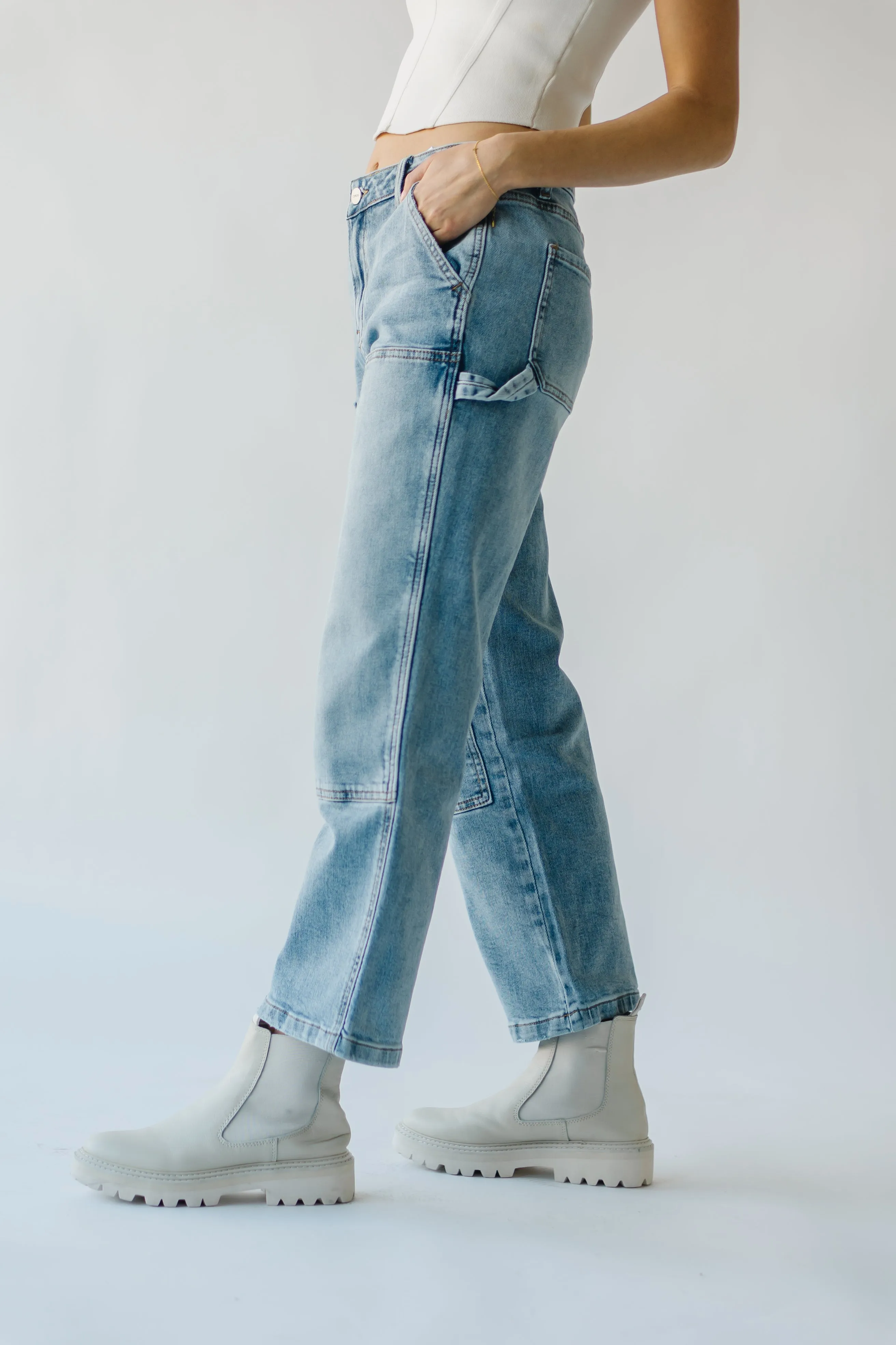 The Loria Straight Leg Carpenter Jean in Light Blue