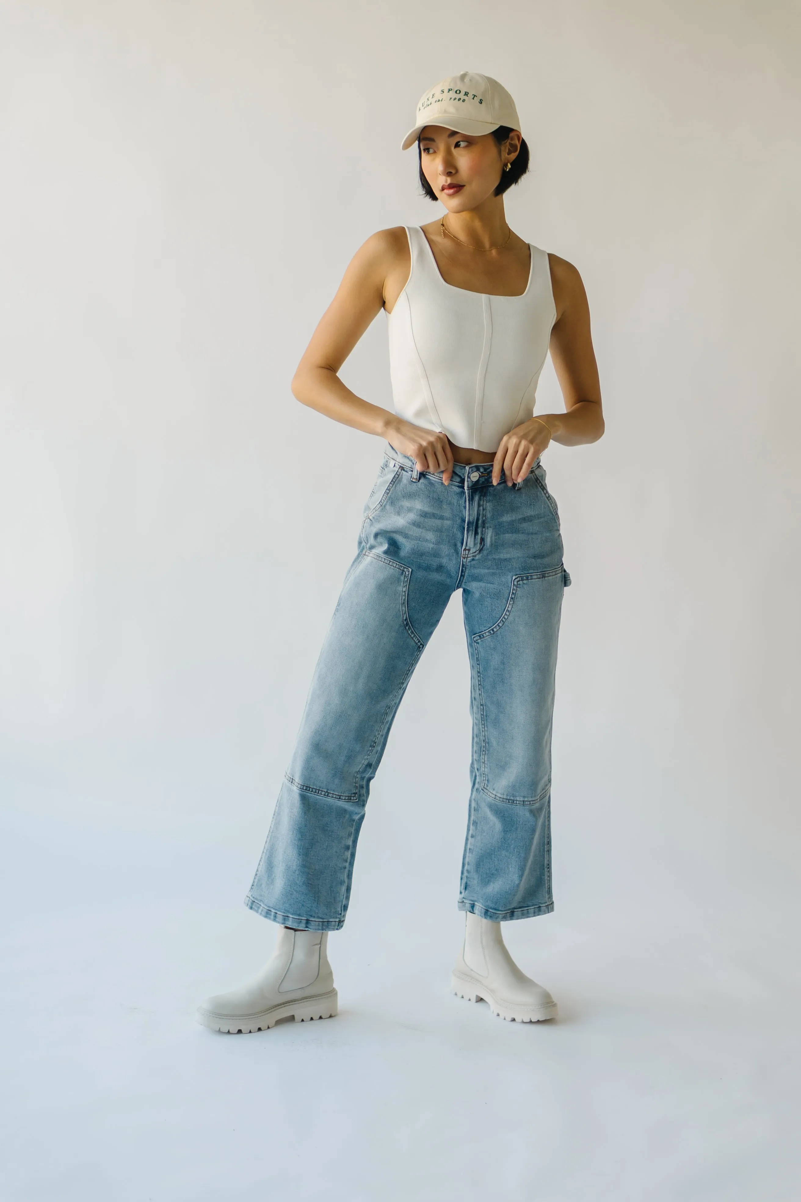 The Loria Straight Leg Carpenter Jean in Light Blue