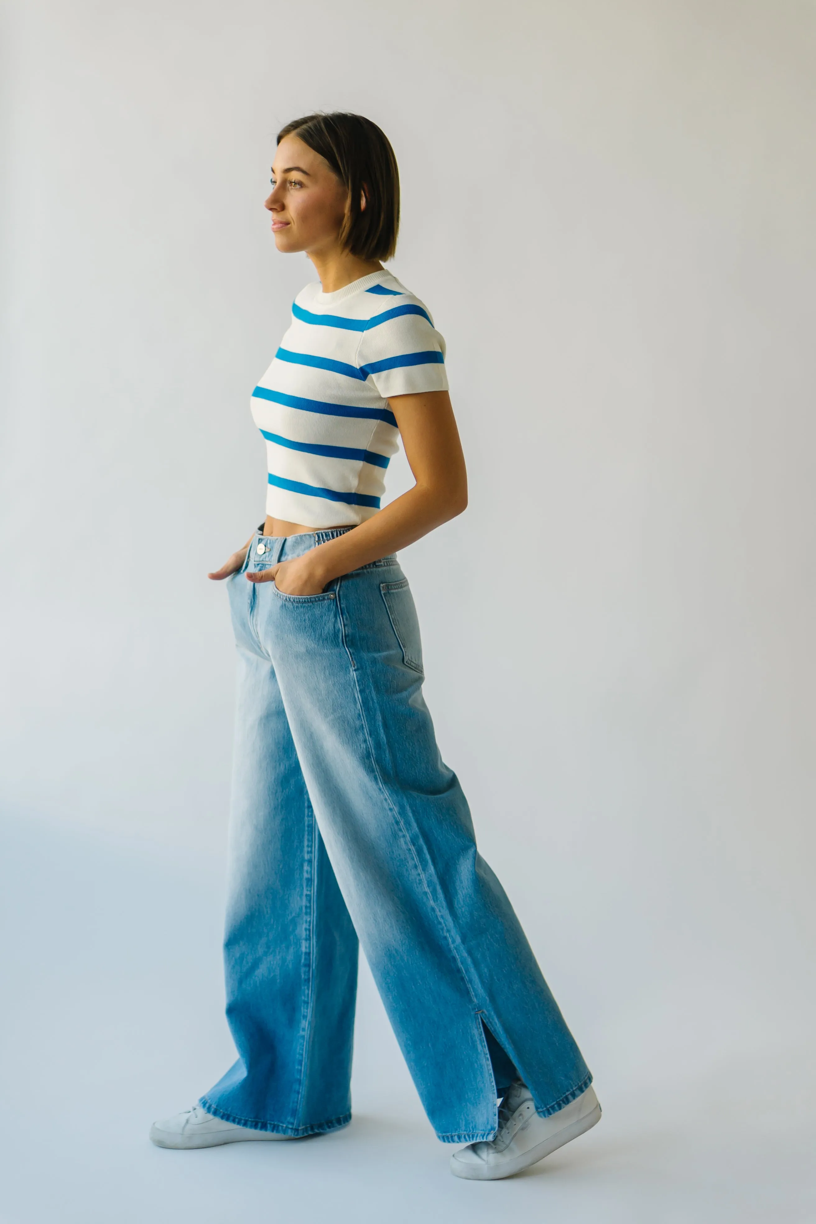 The Phineas High Rise Wide Leg Jean in Medium Blue