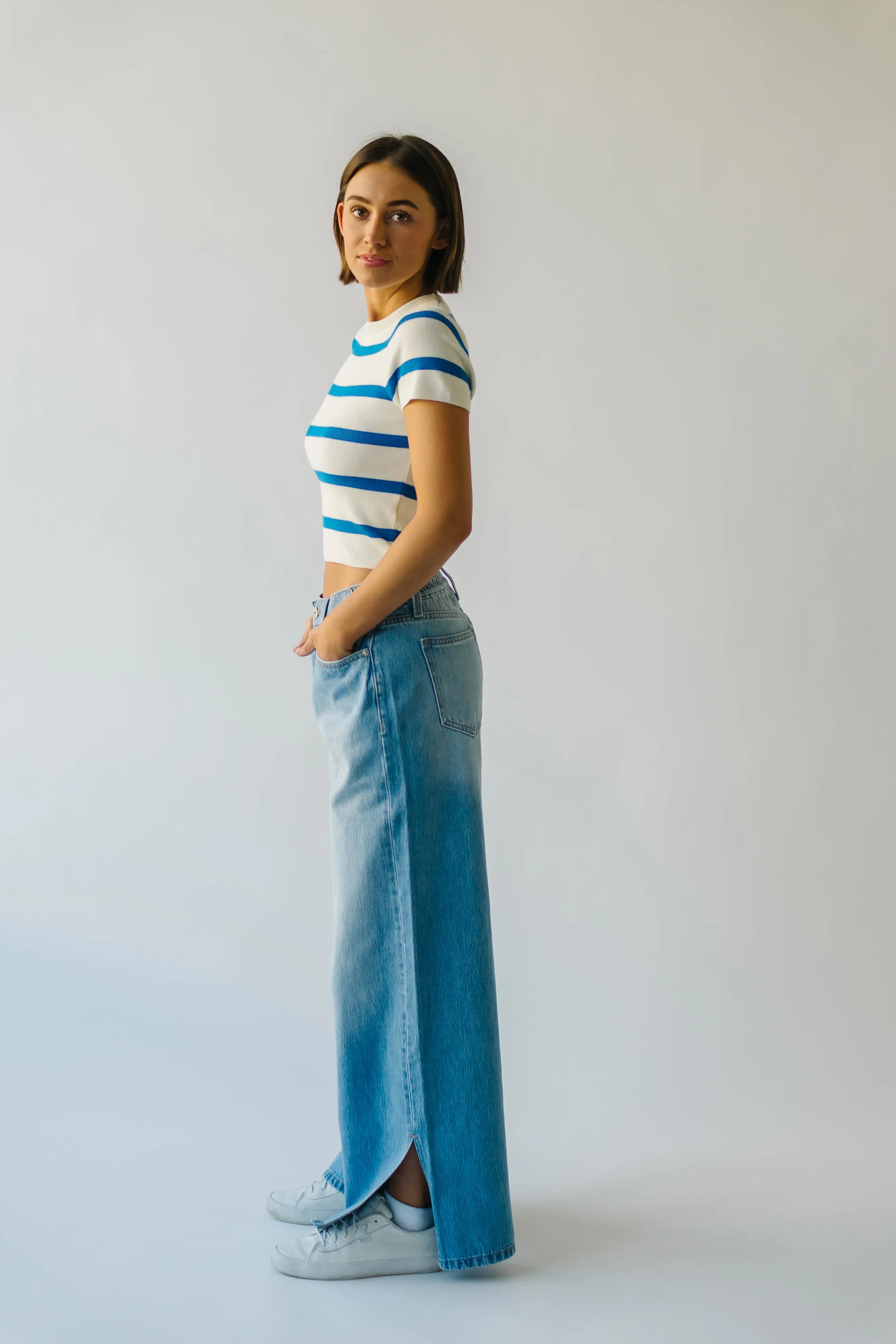 The Phineas High Rise Wide Leg Jean in Medium Blue