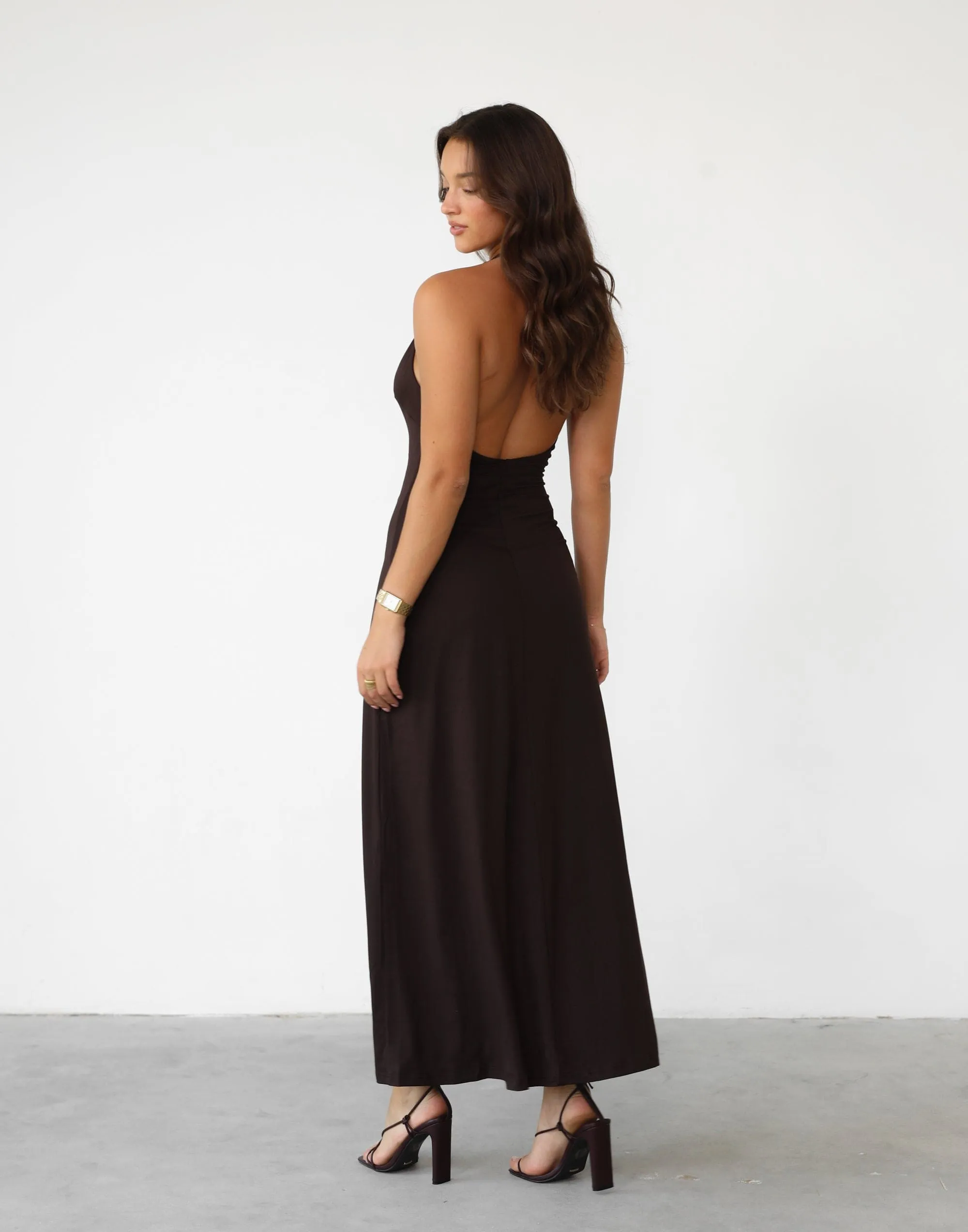 Victoria Maxi Dress (Chocolate)