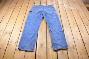 Vintage 1990s Carhartt Double Knee Blue Work Jeans Size 36 x 33.5 / 1990s Carpenter Pants  / Hype Vintage Jeans / Vintage Workwear