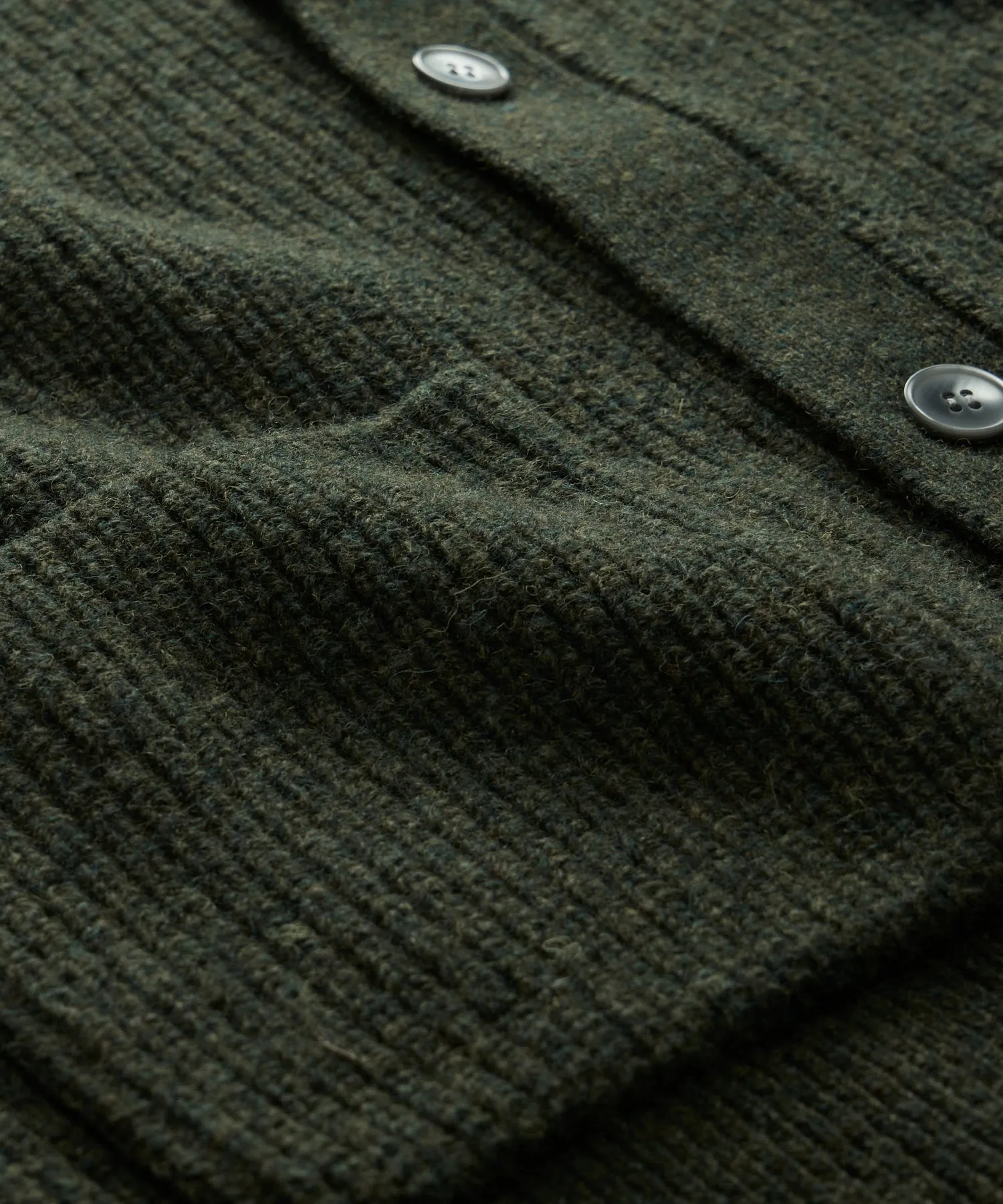 Wool Sweater Jacket In Dark Ivy